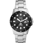 Fossil Reloj analógico negro / plata