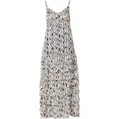 KOROSHI Vestido marrón / gris claro / negro / blanco