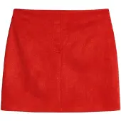 Desigual , Falda antelina mini, Poliester, Rojo, XS