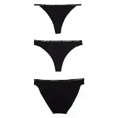 Tommy Hilfiger Underwear Tanga negro / blanco