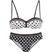 LASCANA Bikini naranja / negro / blanco