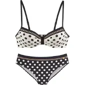 LASCANA Bikini amarillo oscuro / negro / blanco