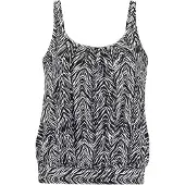 s.Oliver Top negro / offwhite