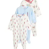 Next Pijama entero/body azul claro / rojo / blanco lana
