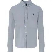 Ralph Lauren para hombre. 710654408019 Camisa de piqué ultraligera gris (L), Casual, Algodón, Manga larga, outlet 202