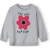 MINOTI Sudadera gris / rosa claro / negro