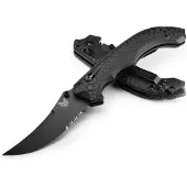Benchmade Navaja Mini Bedlam Cobalt Black Cerakote, Black G10, hoja dentada