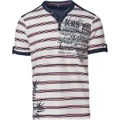 KOROSHI Camiseta navy / gris humo / rojo fuego / blanco