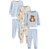 Next Pijama beige / azul / marrón / blanco
