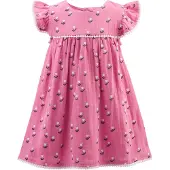 Happy girls Vestido marino / pitaya / blanco