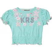 KOROSHI Camiseta menta / albaricique / rosa