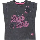 KOROSHI Top antracita / rosa / negro / blanco
