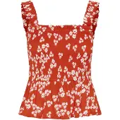Kaffe Top 'Amber' rojo / negro / blanco