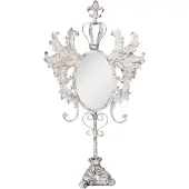 Clayre & Eef Espejo de mesa , 37x14x68 cm, blanco, metal
