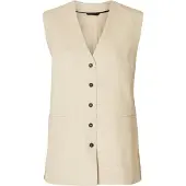 Selected Mezcla De Algodón Chaleco Mujeres Beige 40
