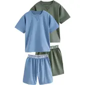 Next Pijama azul cielo / verde oscuro / blanco