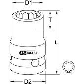 Ks Tools 515.0963: Juego de vasos de impacto