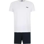 FILA Pijama corto negro / blanco