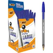 BIC Bolígrafo Cristal Large Blue Oil Based Ink 50 Unidades