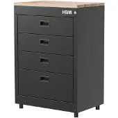 HBM Cajonera 71 cm, 4 cajones, negro