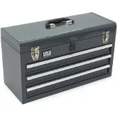 HBM Caja de herramientas con 3 cajones, gris