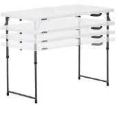 Lifetime 4428, color blanco, material: polietileno de alta densidad (HDPE), acero, forma rectangular, 4 patas, capacidad para 4 personas, 1219 mm