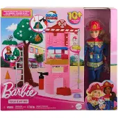 Barbie Bombero Con Estación De Bomberos Y Accesorios Muñeca