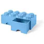 LEGO Ladrillo de 8 espigas con cajón (azul claro)