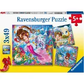 Ravensburger Rompecabezas De Sirenas Encantadoras 3 X 49 Piezas