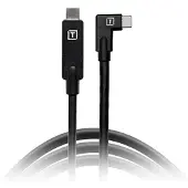 Tether Tools TetherPro, cable USB-C a USB-C con conector en ángulo recto, color negro