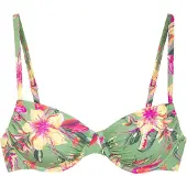 LASCANA Top de bikini verde claro / verde oscuro / naranja claro / fucsia