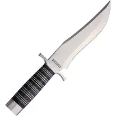Rough Ryder Large Bowie RR2391, Satin Stainless Steel, Layered Wood, cuchillo fijo