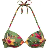LASCANA Top de bikini 'Malia' amarillo / verde / rosa
