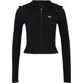Tommy Hilfiger Cárdigan 'Tommy Badge Slim Zip-thru' rojo / negro / blanco