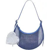 Desigual , Bolso bandolera malla mediano, Poliuretano, Azul, U