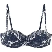 Sunseeker Top de bikini azul noche / offwhite