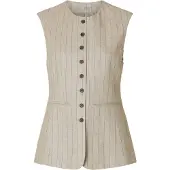 Selected Tejido De Lino Chaleco Mujeres Beige 38