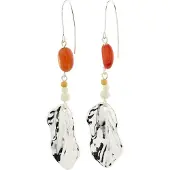Pilgrim Pendientes 'Eclipse' mostaza / langosta / plata / blanco