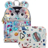 MyMo Pop Mochila 'Pop Eyetheme' marfil / azul claro / negro / plata