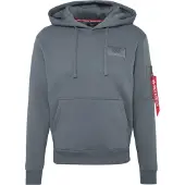 Alpha industries Sudadera azul ahumado / amarillo pastel / rojo sangre / blanco