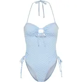 LASCANA Traje de baño azul claro / blanco