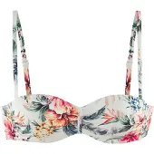 LASCANA Top de bikini crema / verde oscuro / naranja / rosa