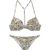 LASCANA Bikini beige claro / gris claro / negro / blanco