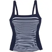 LASCANA Top de tankini marino / blanco