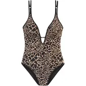 LASCANA Traje de baño beige / negro