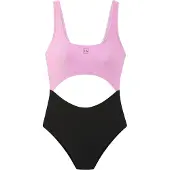 LASCANA Bañador de natación lila claro / negro
