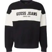 GUESS Sudadera 'Horizont' beige claro / negro