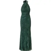 Kraimod Vestido de noche verde oscuro