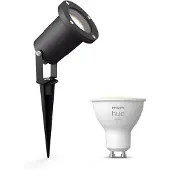 Philips Hue Pack: Foco Puled (negro) + Bombilla Gu10 Luz Blanca Cálida