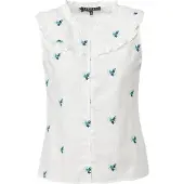 KOROSHI Blusa azul oscuro / menta / blanco